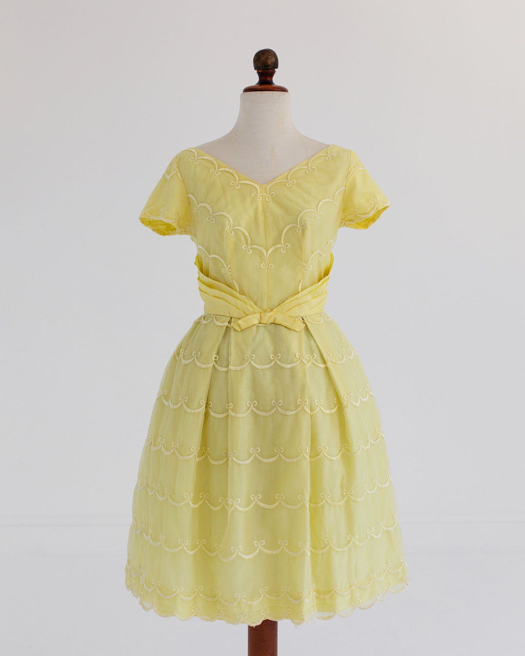 1950s fit and flare yellow dress - XS