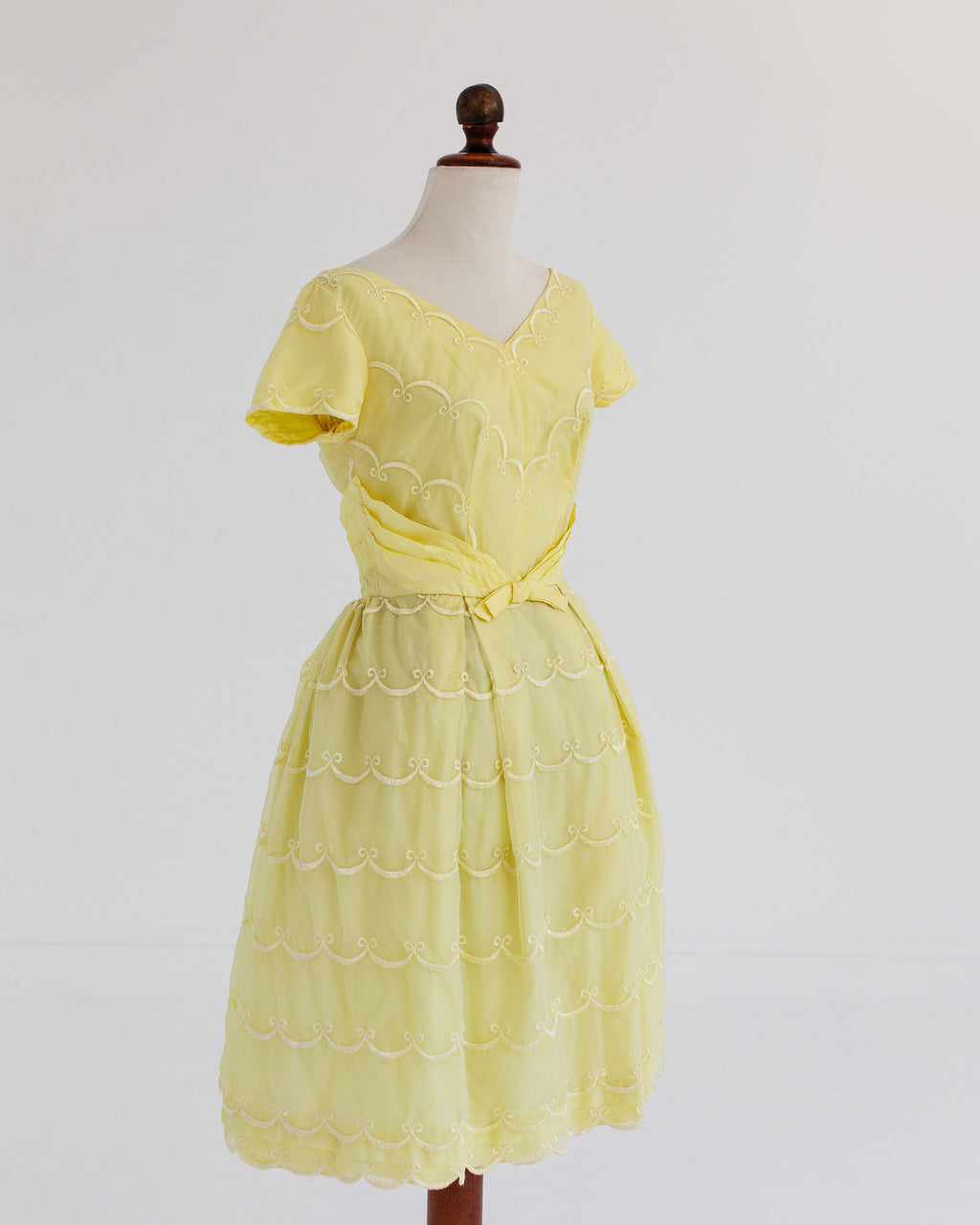 1950s fit and flare yellow dress - XS