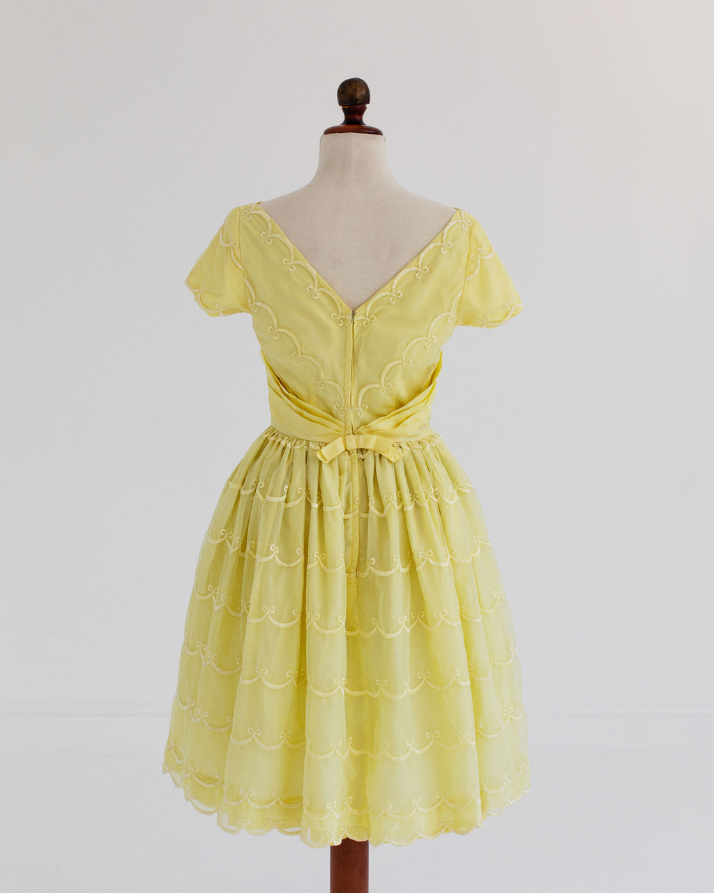 1950s fit and flare yellow dress - XS