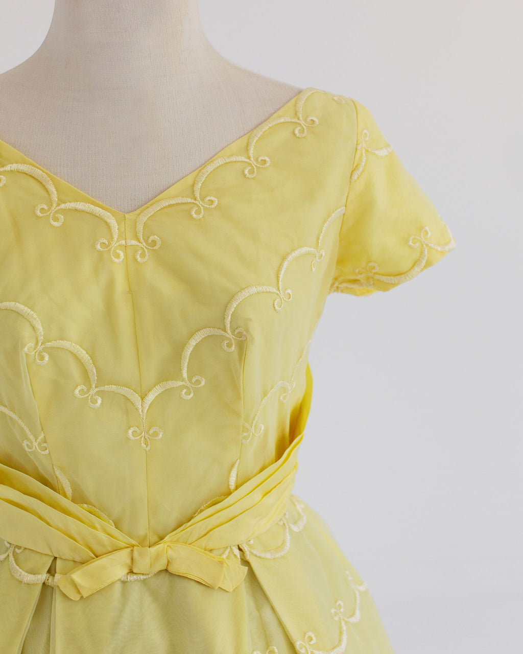 1950s fit and flare yellow dress - XS