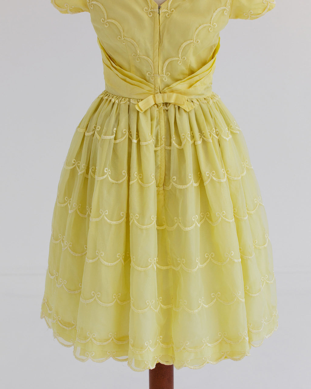 1950s fit and flare yellow dress - XS