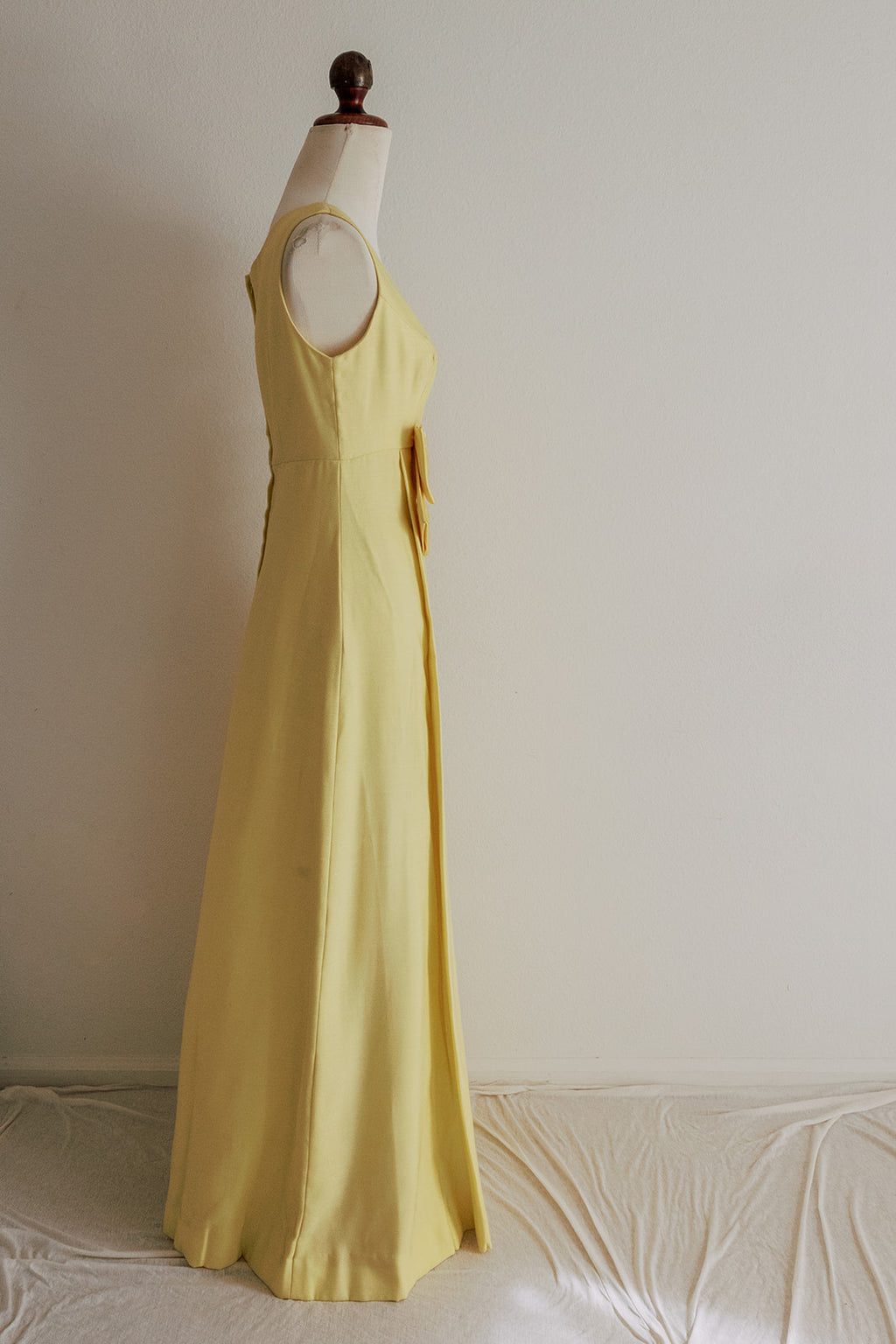 60s lemon bow maxi - S