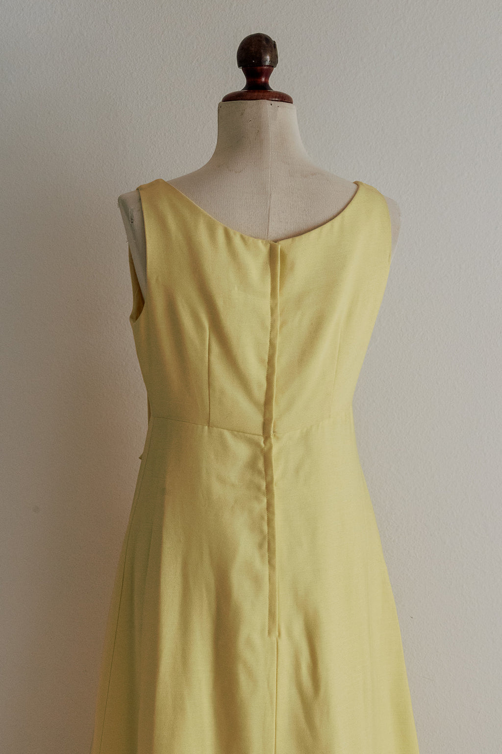 60s lemon bow maxi - S