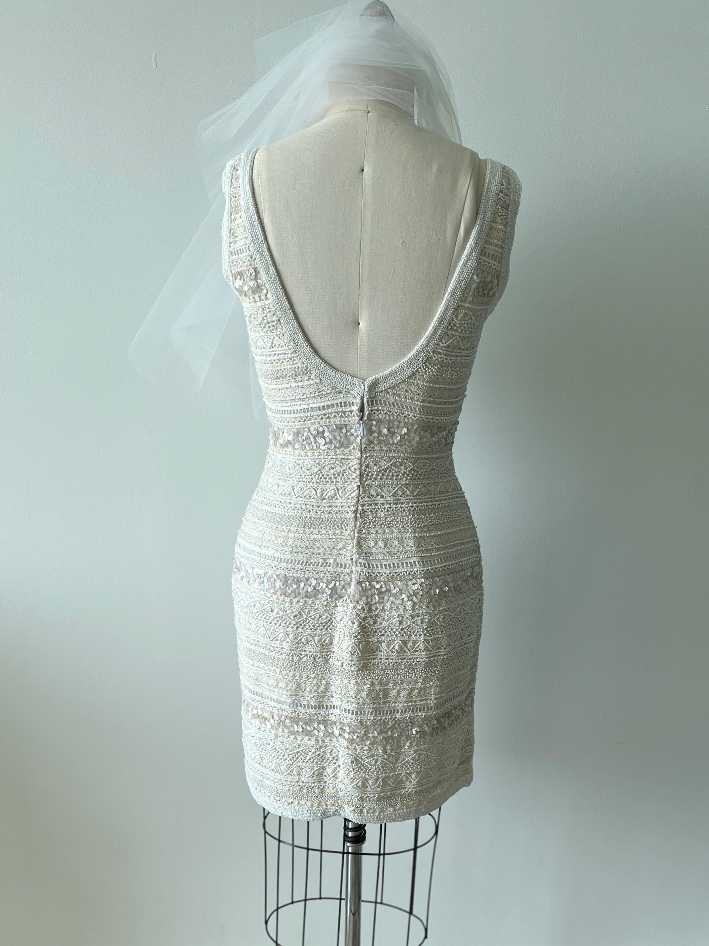 90s beaded Riazee bodycon - S